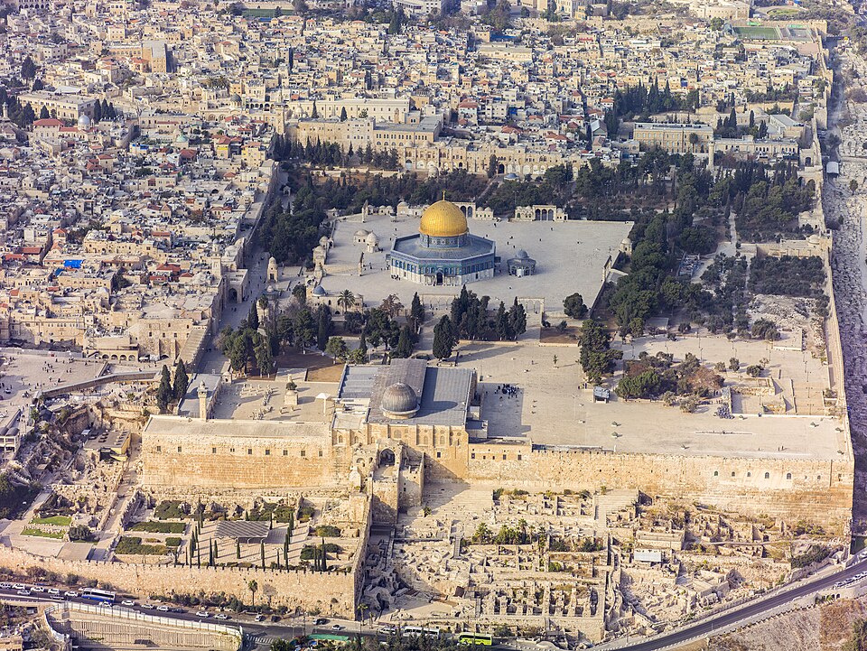 Aerial view of Jerusalem and the Temple Mount