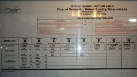 United States general election voting booth ballot 2012