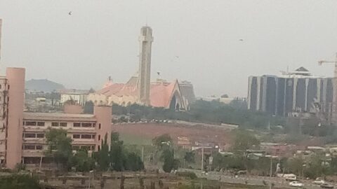 The Abuja skyline with the National Mosque in Nigeria