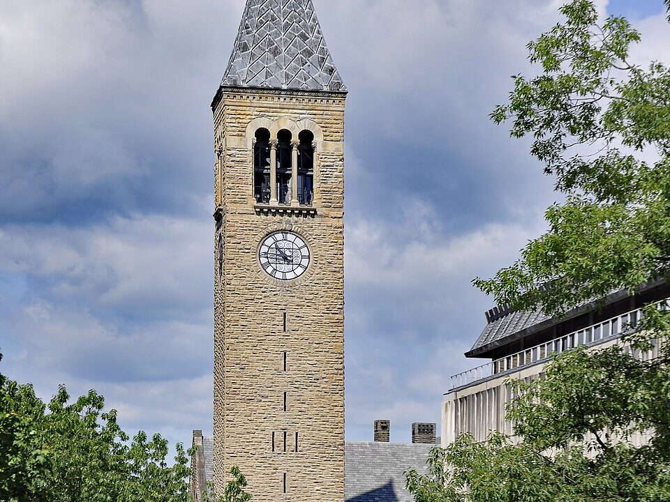 McGraw Tower clock tower on the Cornell University campus